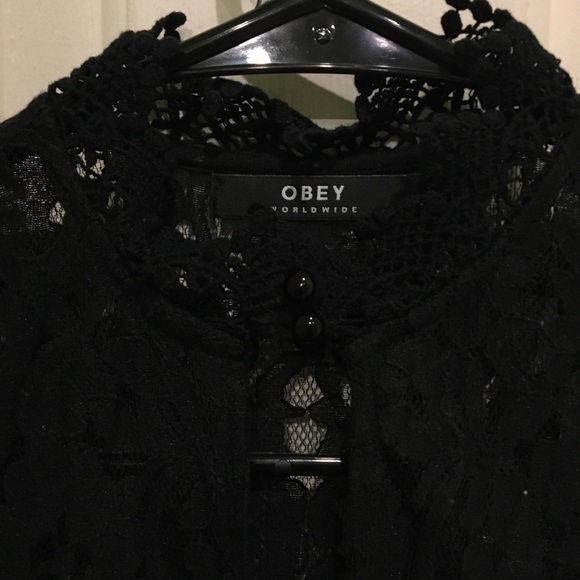 Obey, black lacy cocktail dress - Picture 2 of 5